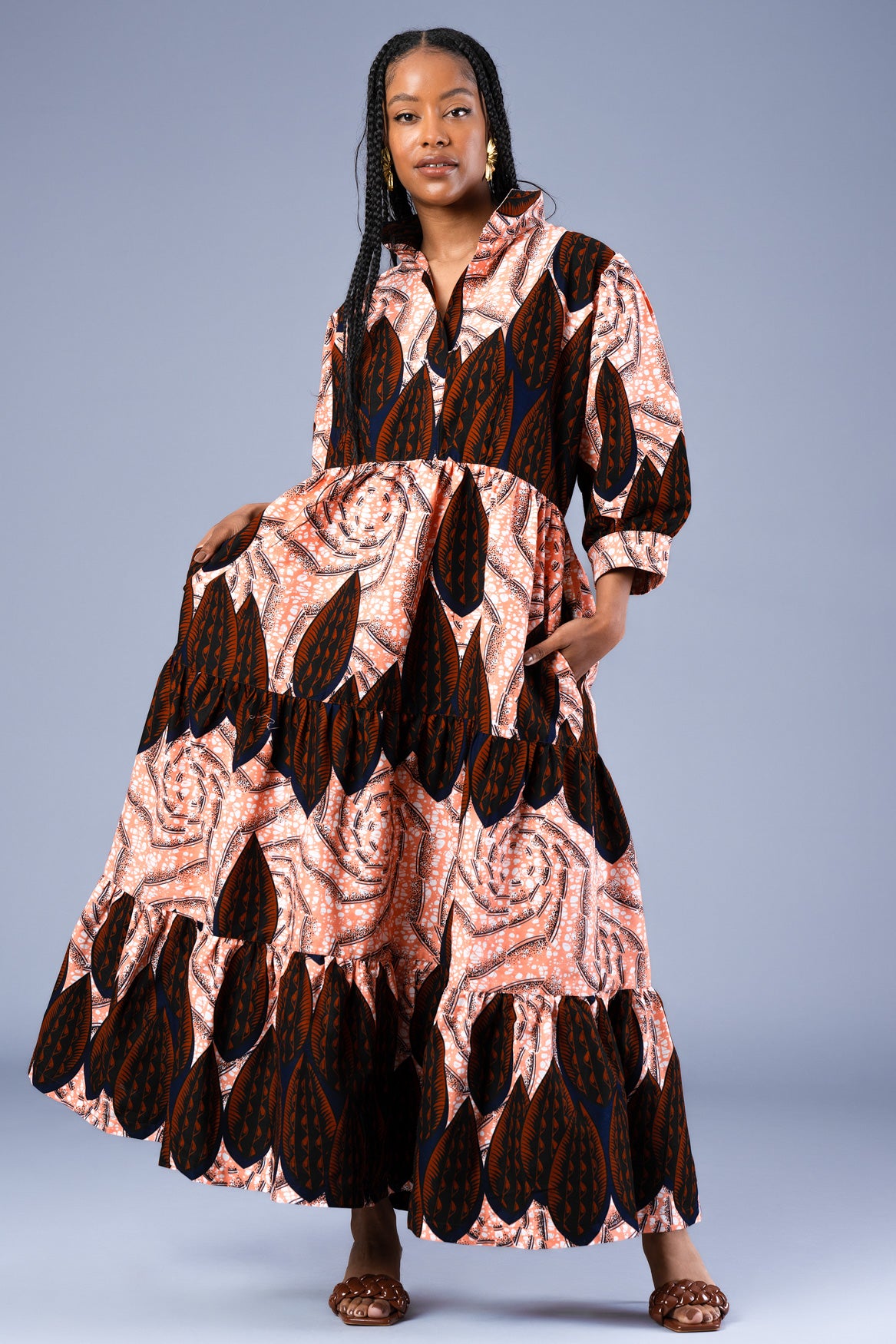 The Kente Cloth Frilled Dress